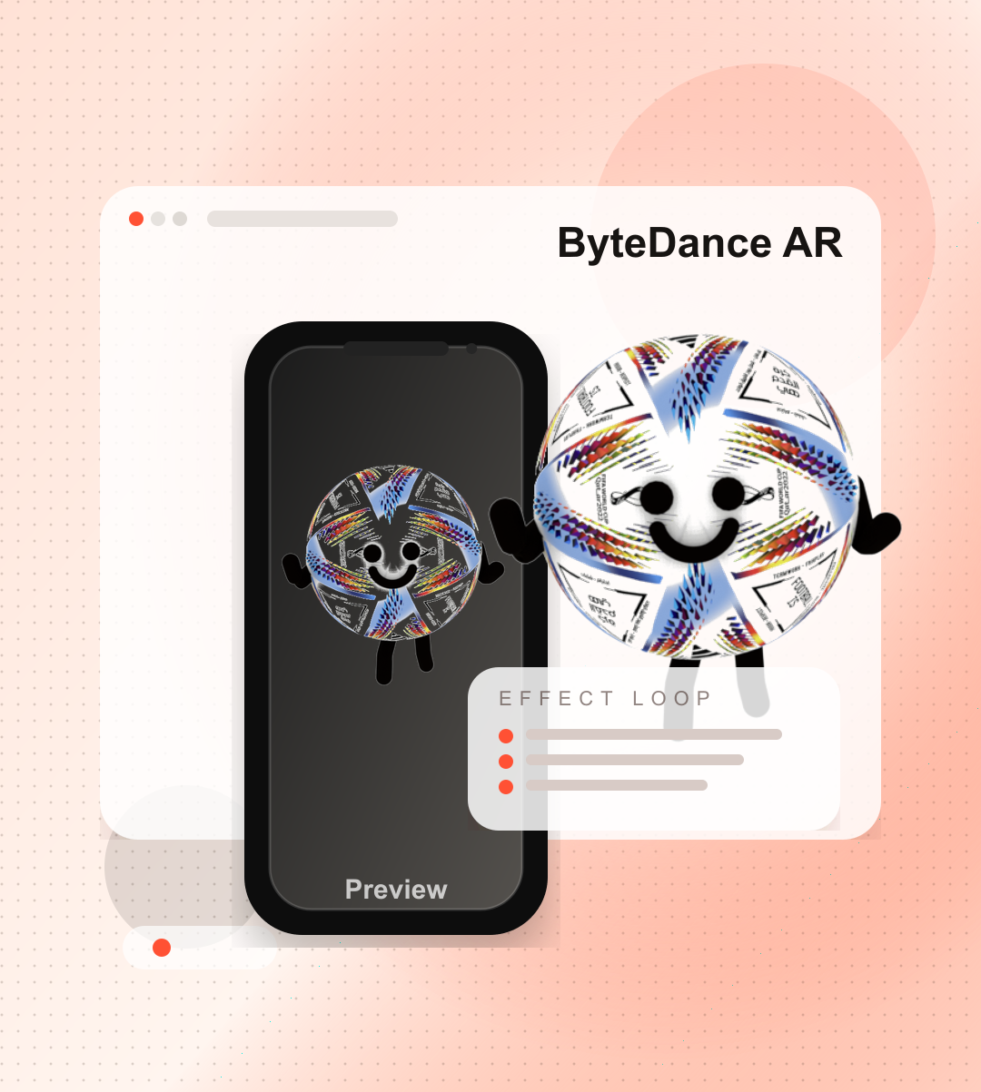 Clean portfolio rebuild of the AR effect loop: character, camera preview, and lightweight status UI without third-party stock-watermark sources.
